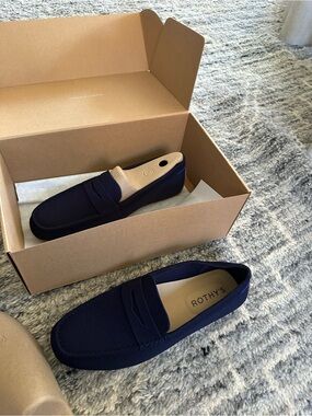 NWT Rothy's Men's Navy Penny Loafers new version 11